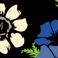 Black Initial Flower Lining