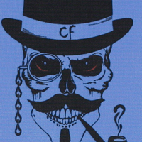 Blue Initial Vint Skull Lining