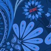 Antique Floral Blue Lining