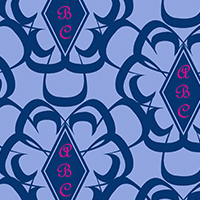 Floral Diamond Blue Lining