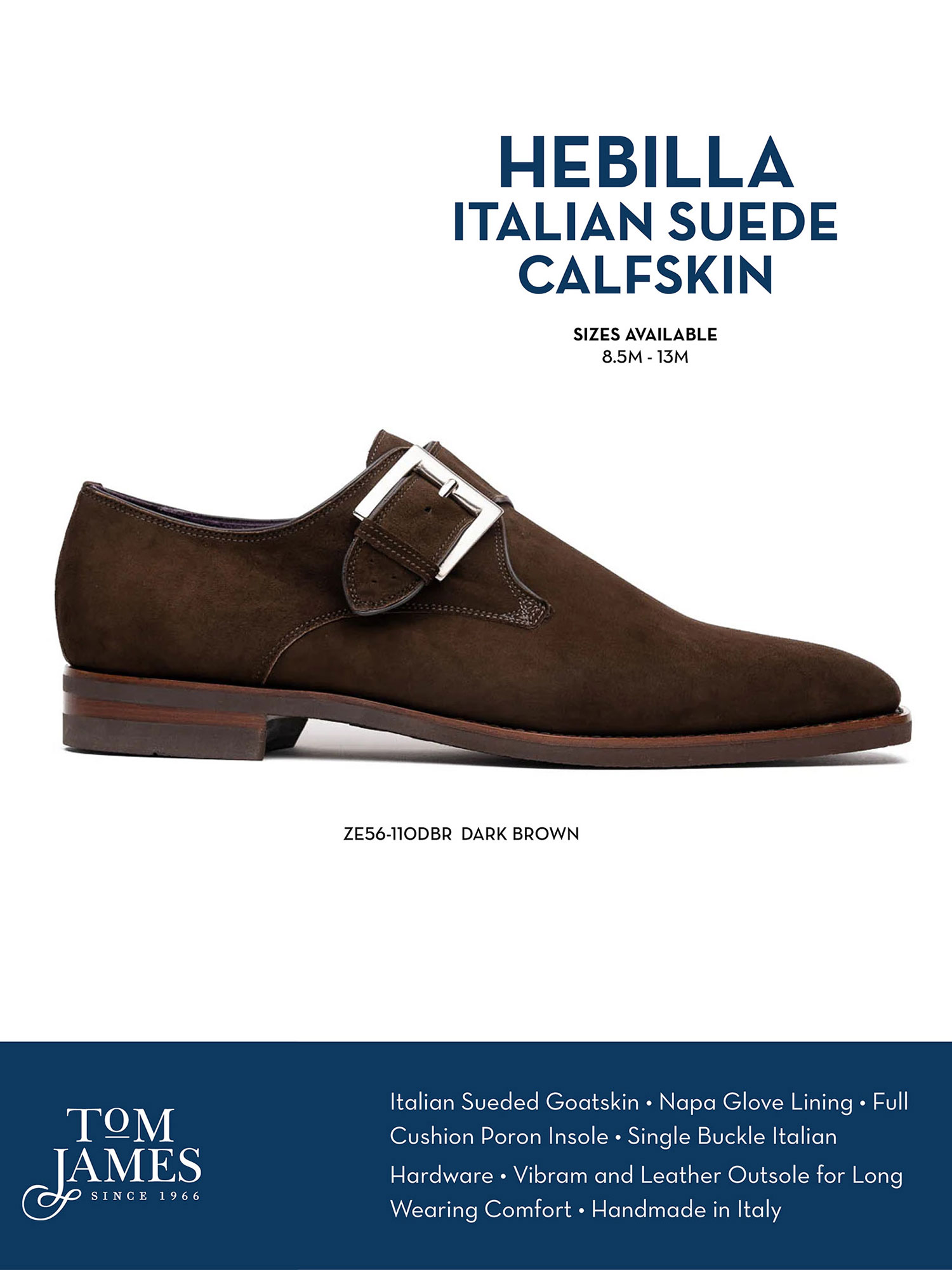 HEBILLA MONK STRAP ITALIAN SUEDE CALFSKIN - Zelli