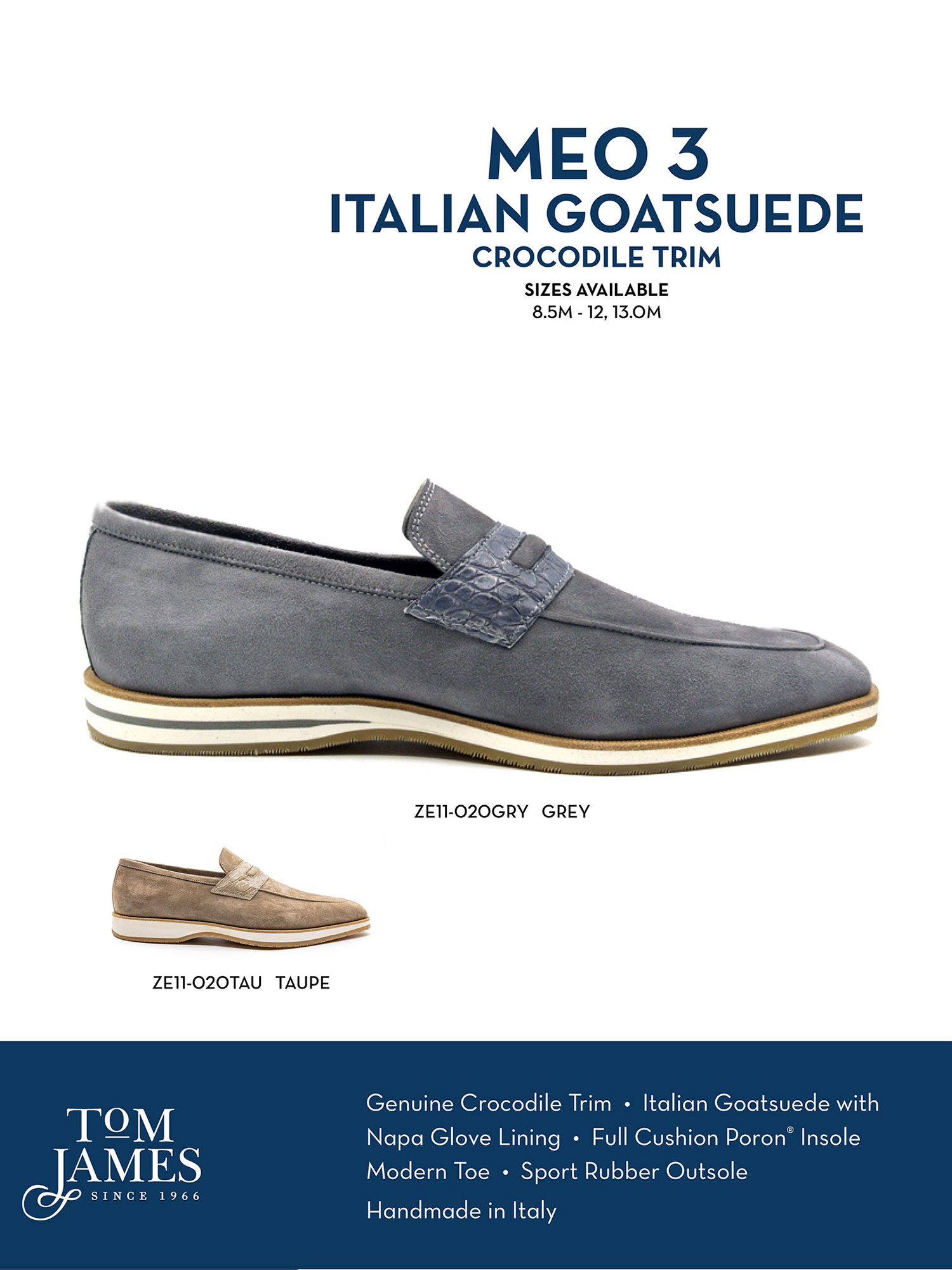 MEO 3 SUEDED GOATSKIN PENNY LOAFER - Zelli