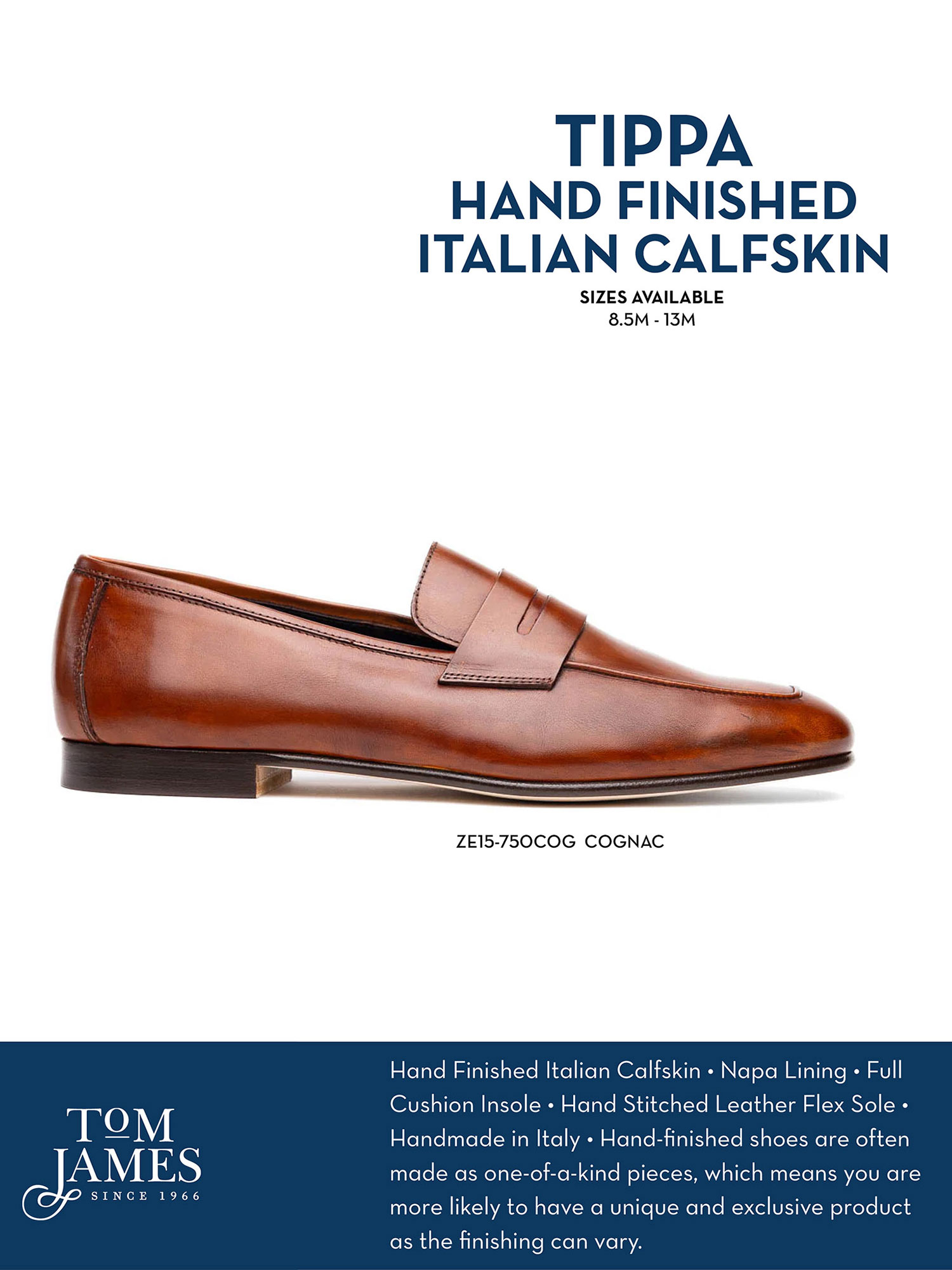 TIPPA ITALIAN CALFSKIN PENNY LOAFERS COGNAC - Zelli