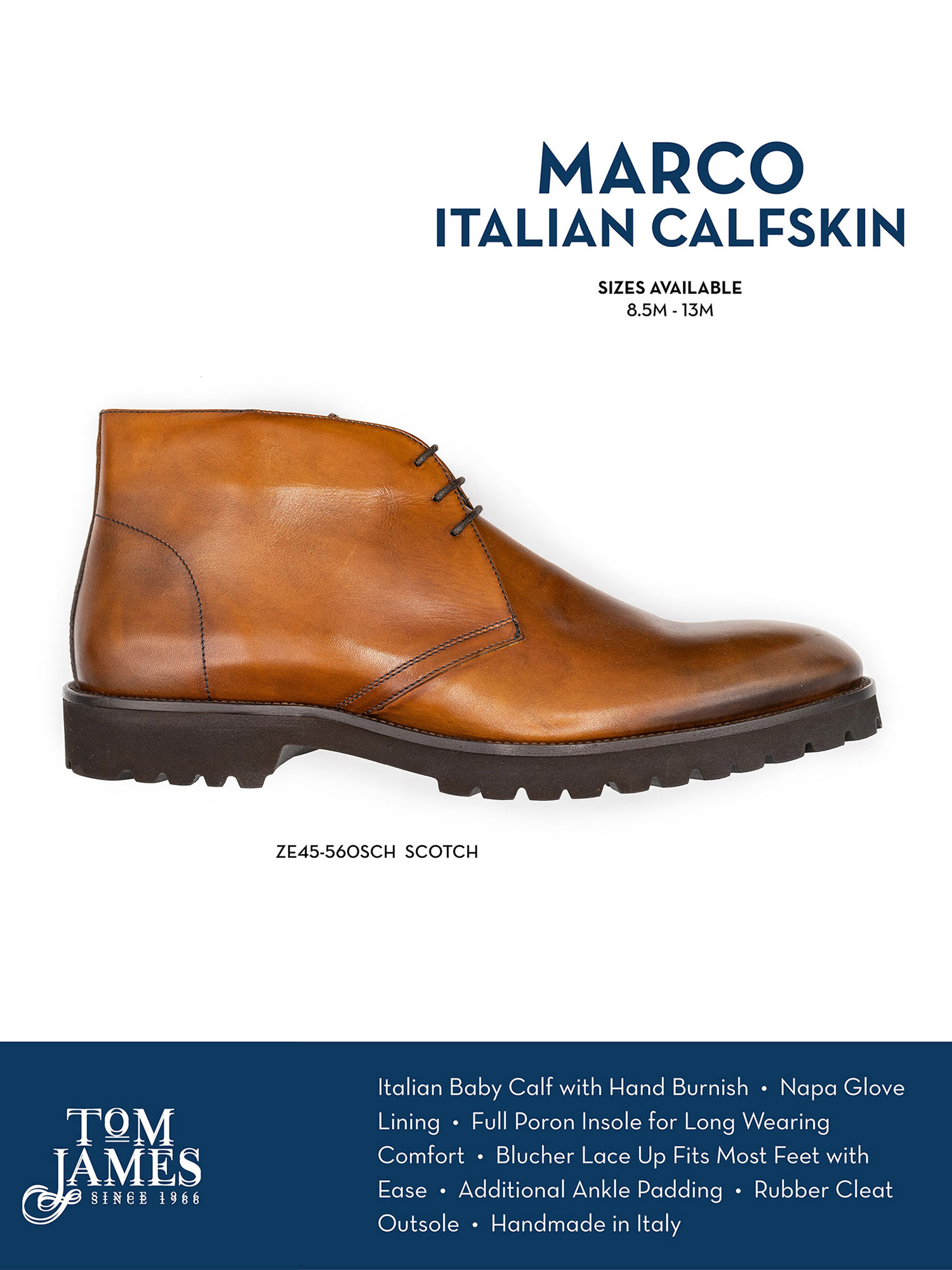 MARCO SCOTCH BURNISHED BABY CALFSKIN CHUKKA BOOT - Zelli