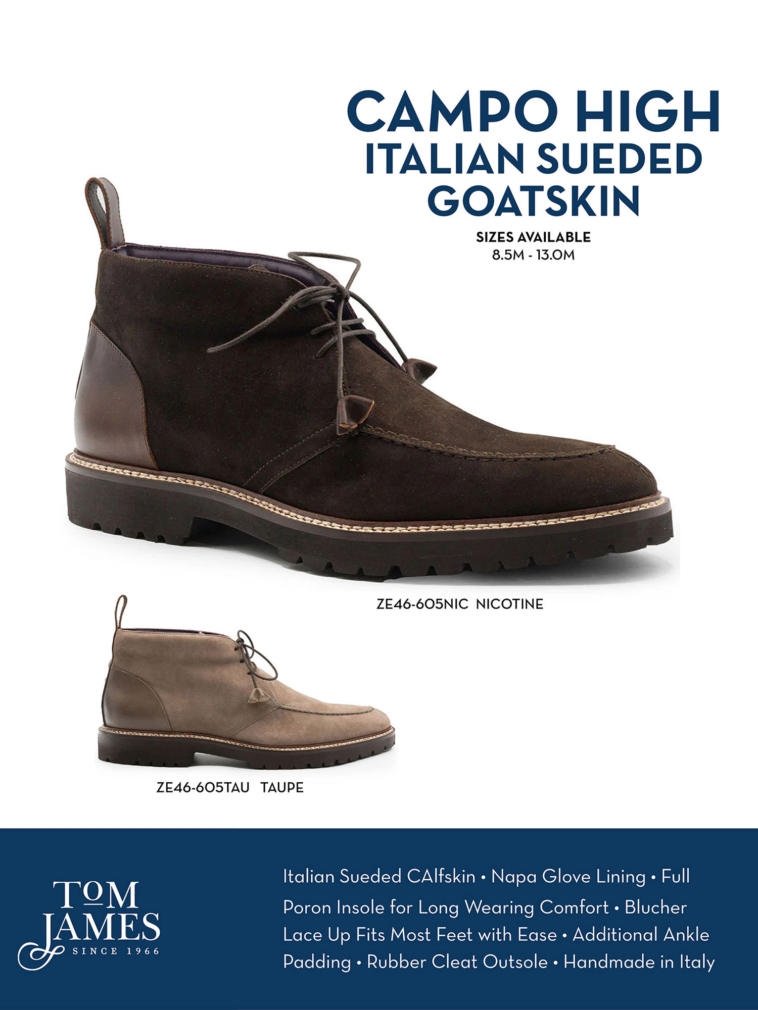 CAMPO HIGH ITALIAN SUEDED GOATSKIN CHUKKA BOOT - Zelli