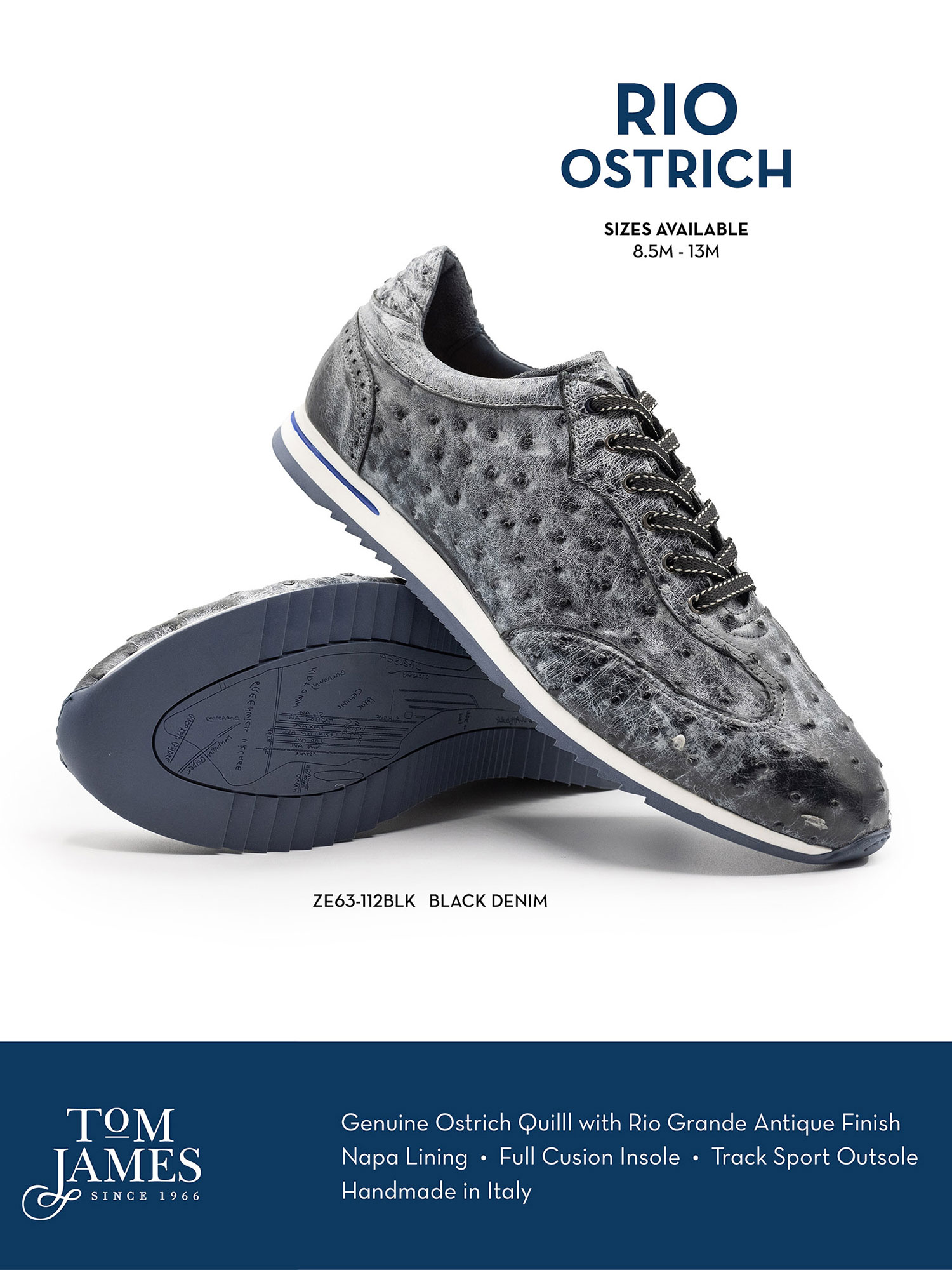 RIO OSTRICH QUILL SNEAKERS - Zelli