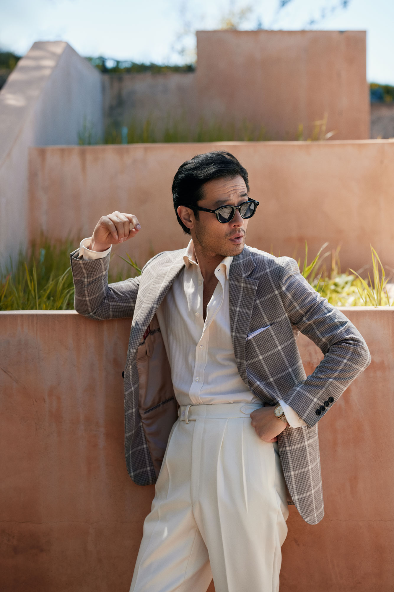 Cream Herringbone Shirt