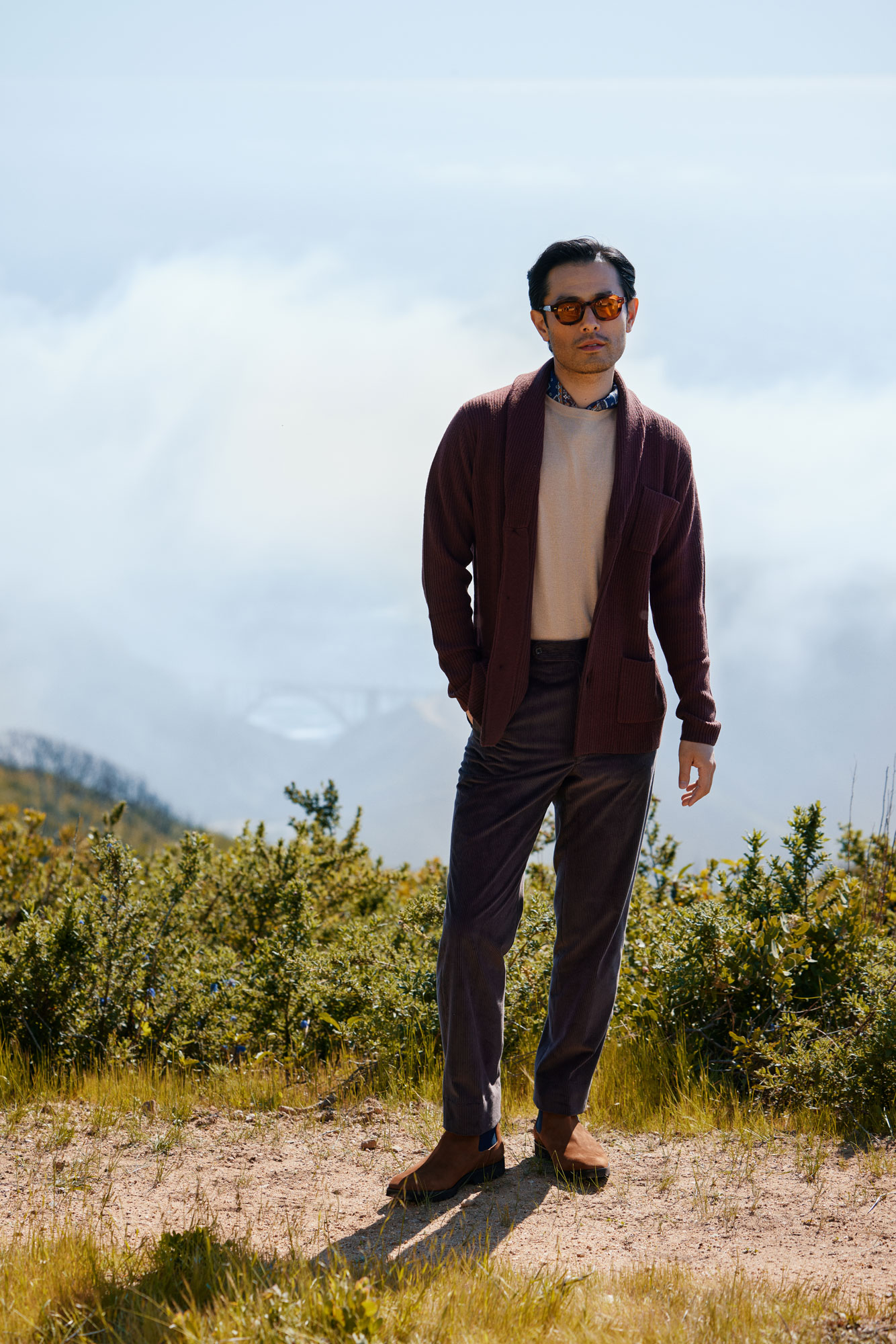 Brown Ribbed Cardigan