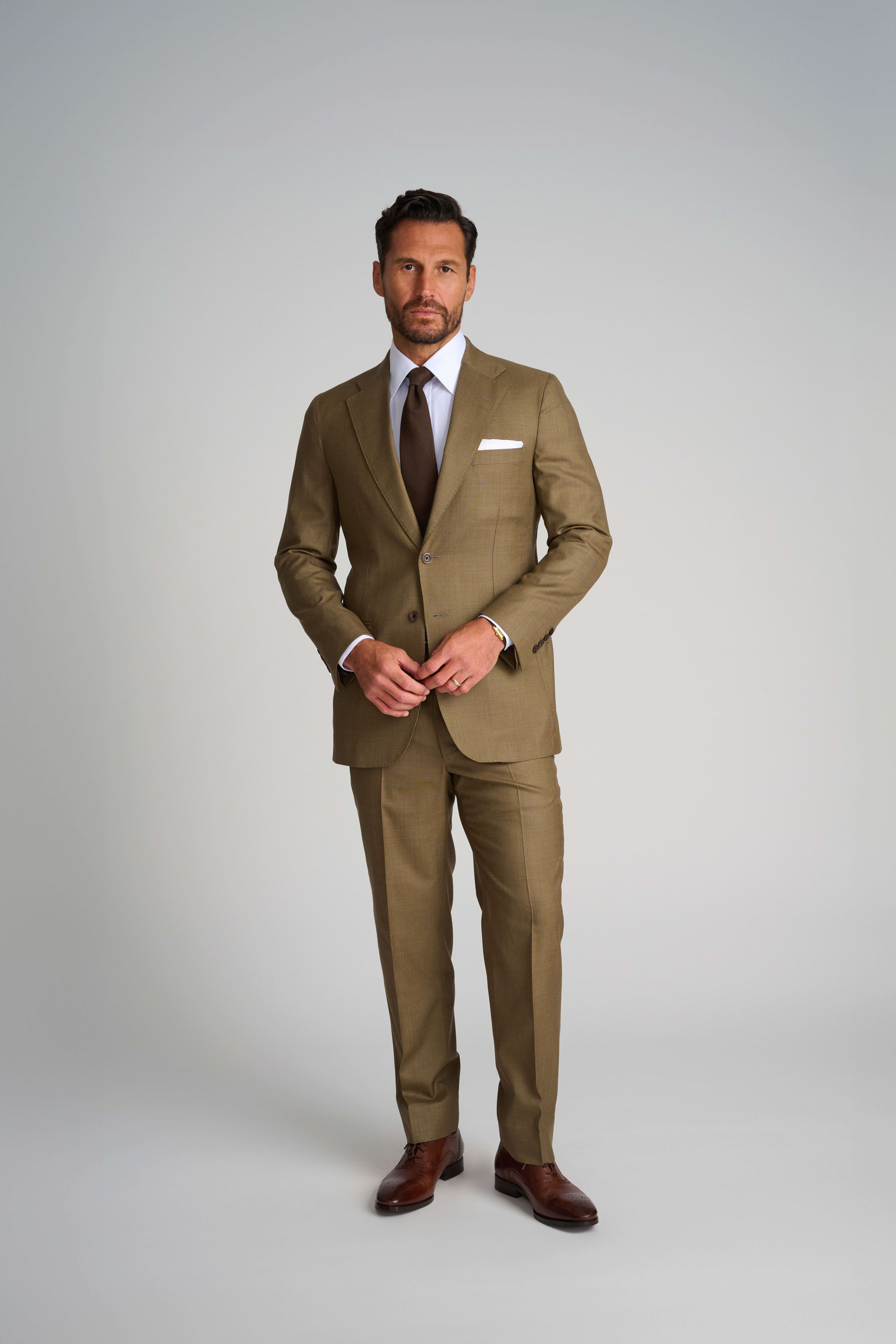 Taupe Sharkskin Suit