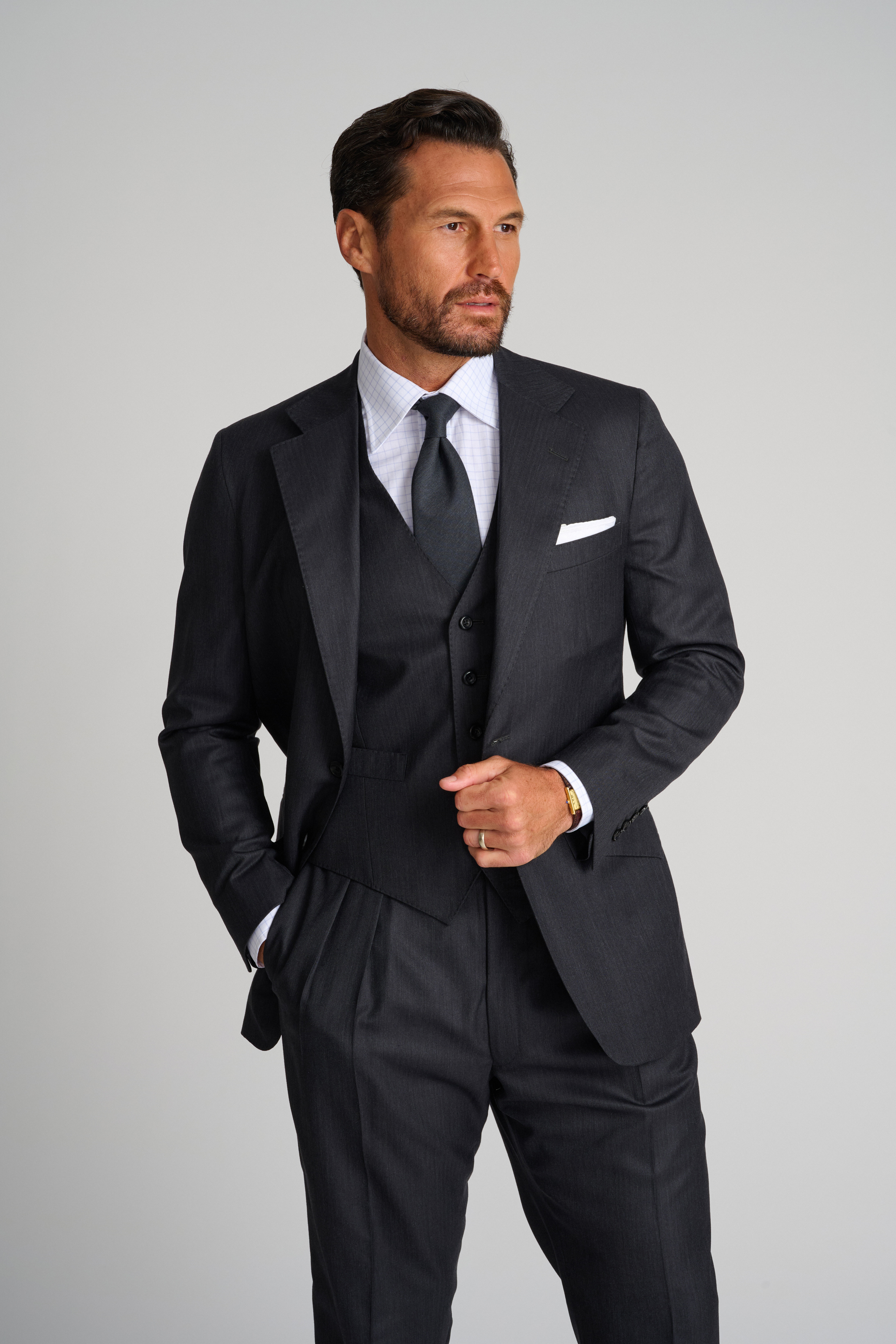 Charcoal Herringbone Suit