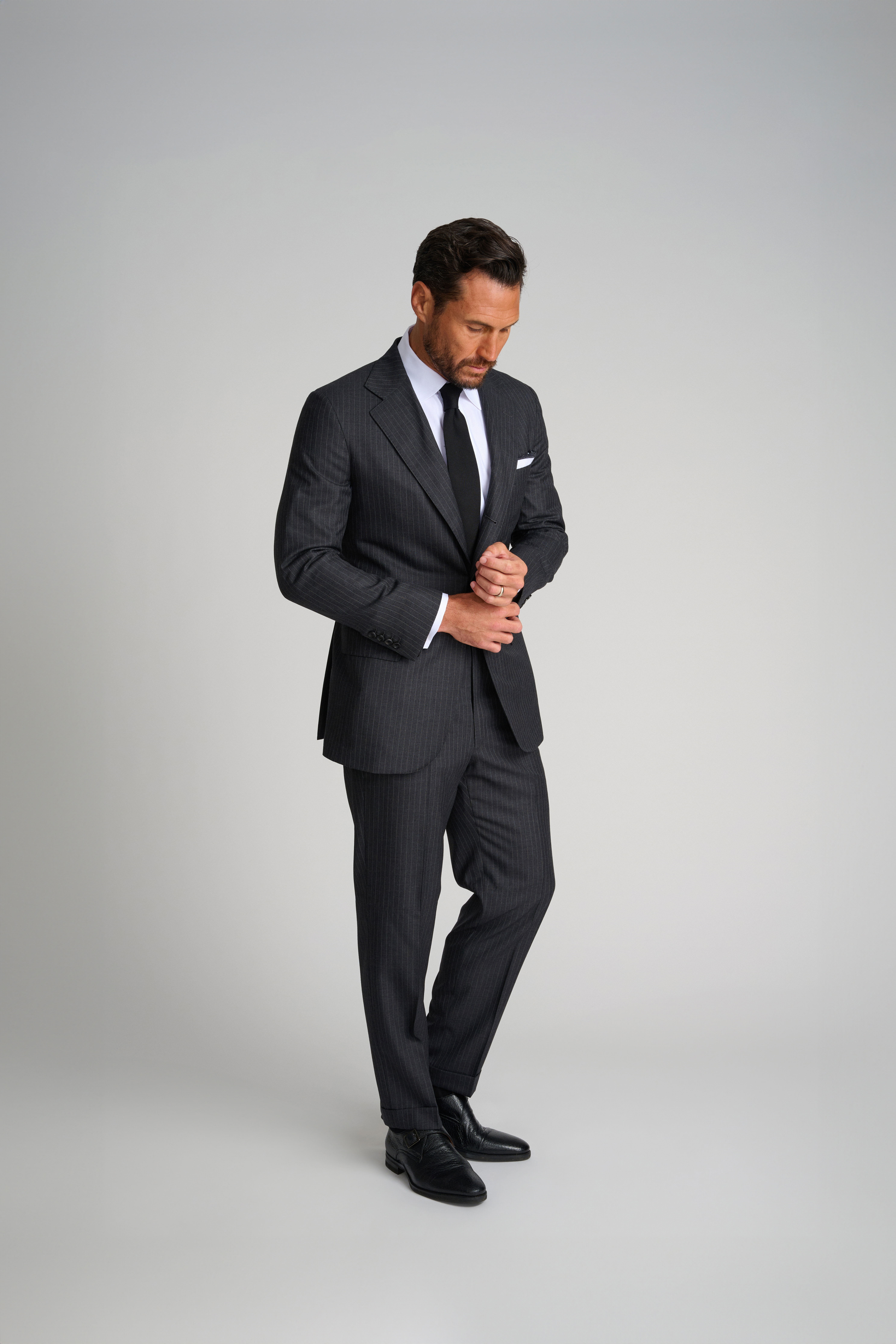 Dark Grey Pinstripe Suit