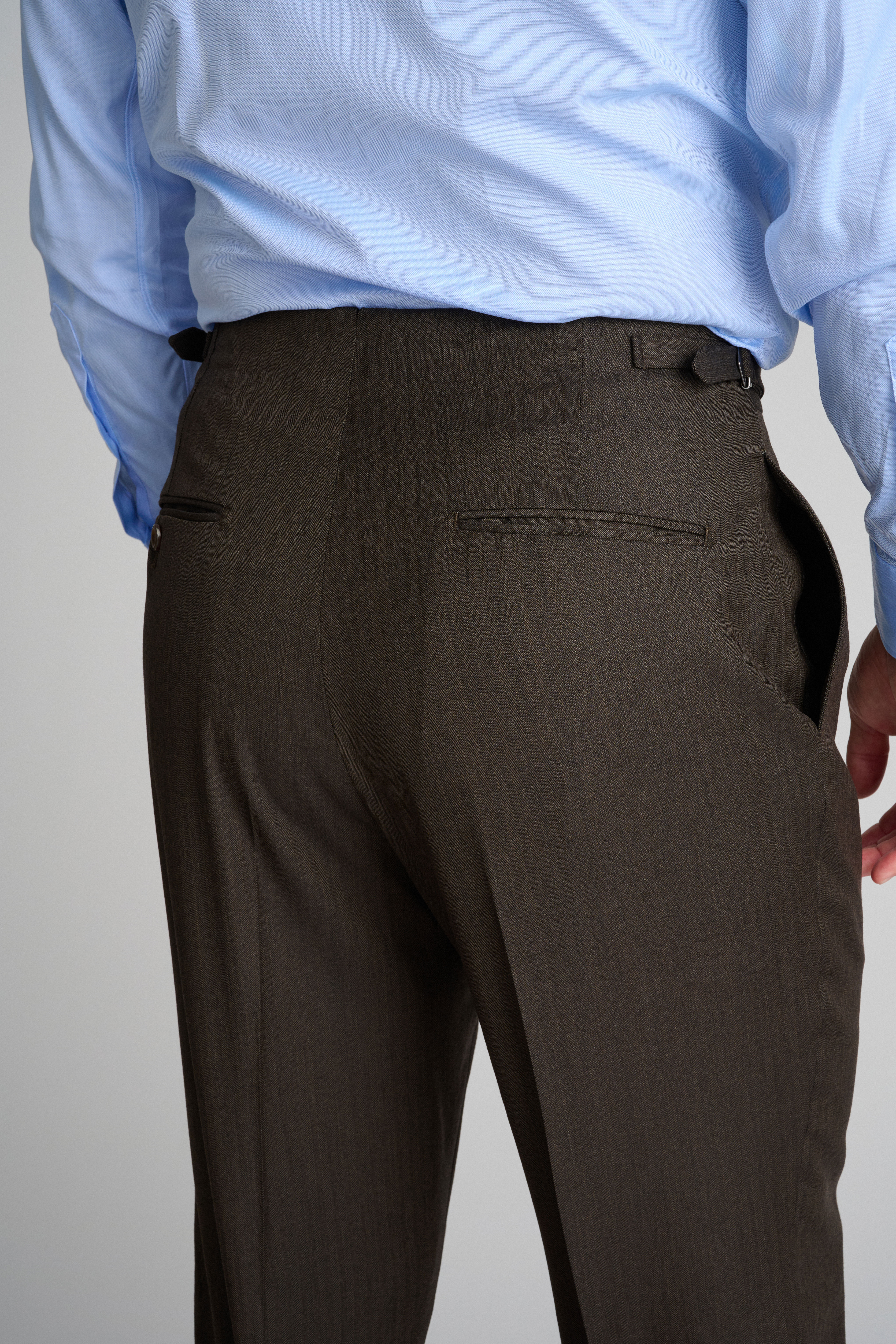 Brown Herringbone Pant