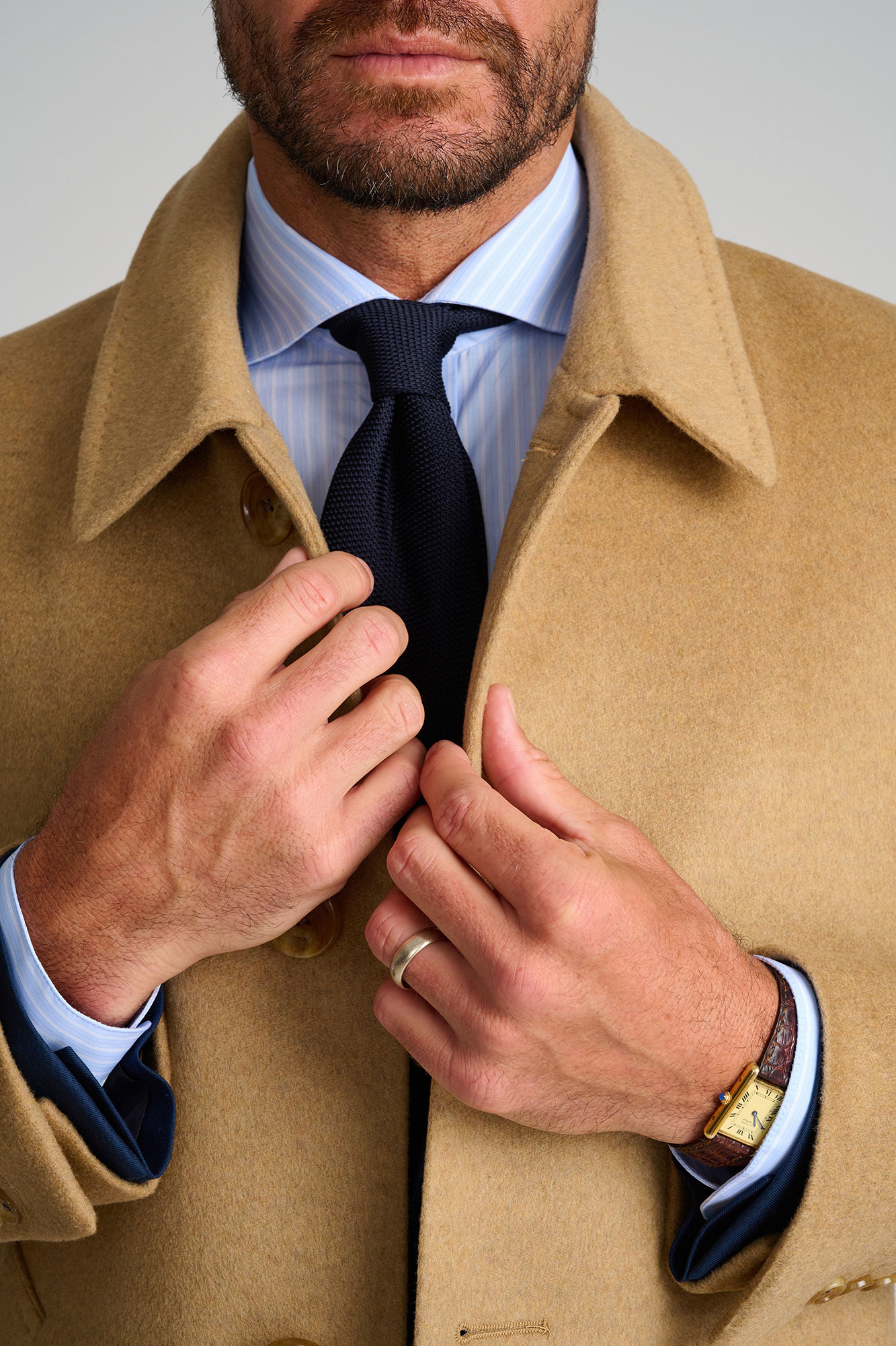 Tan Wool Bar Coat