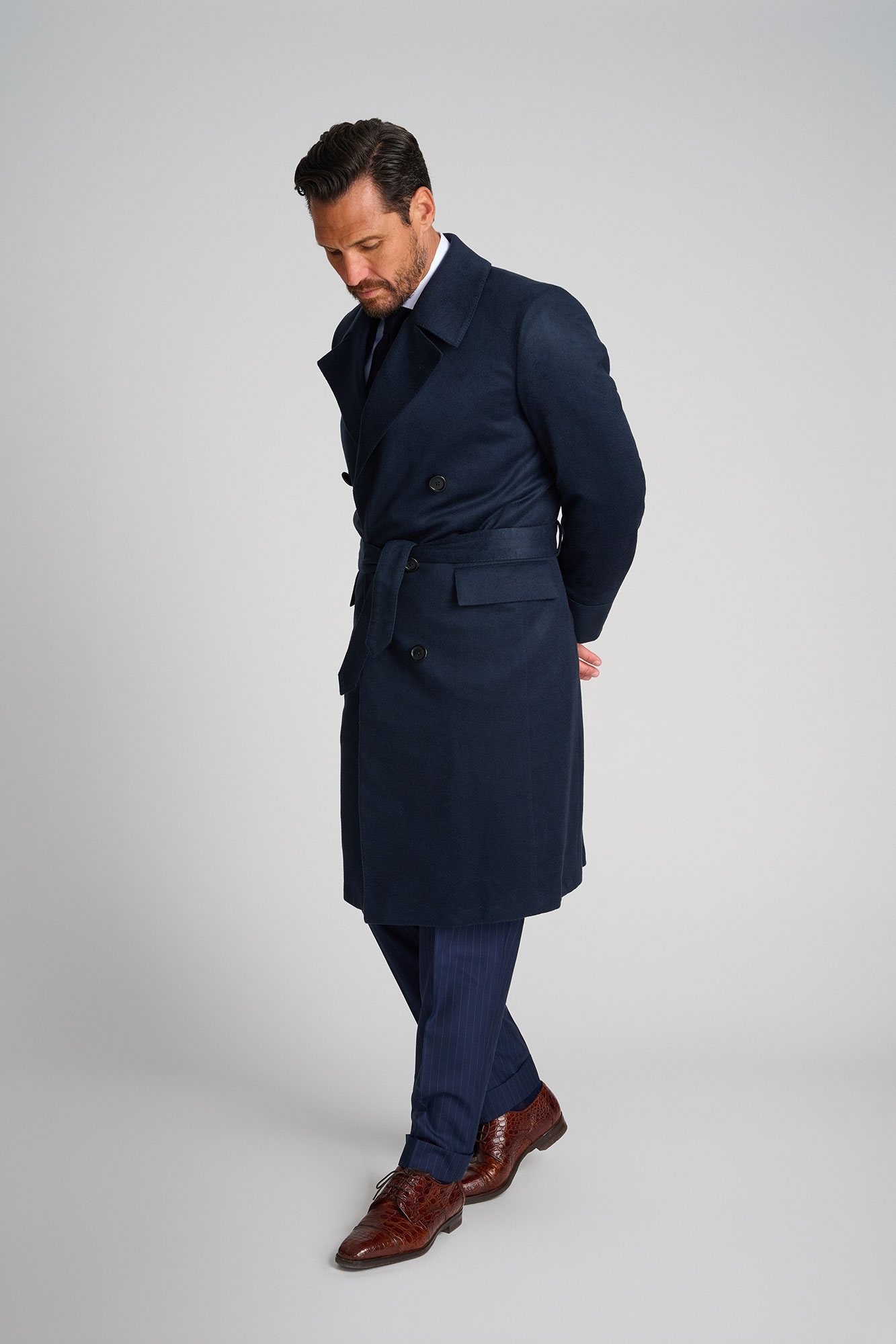 Navy Cashmere Oxxford Topcoat