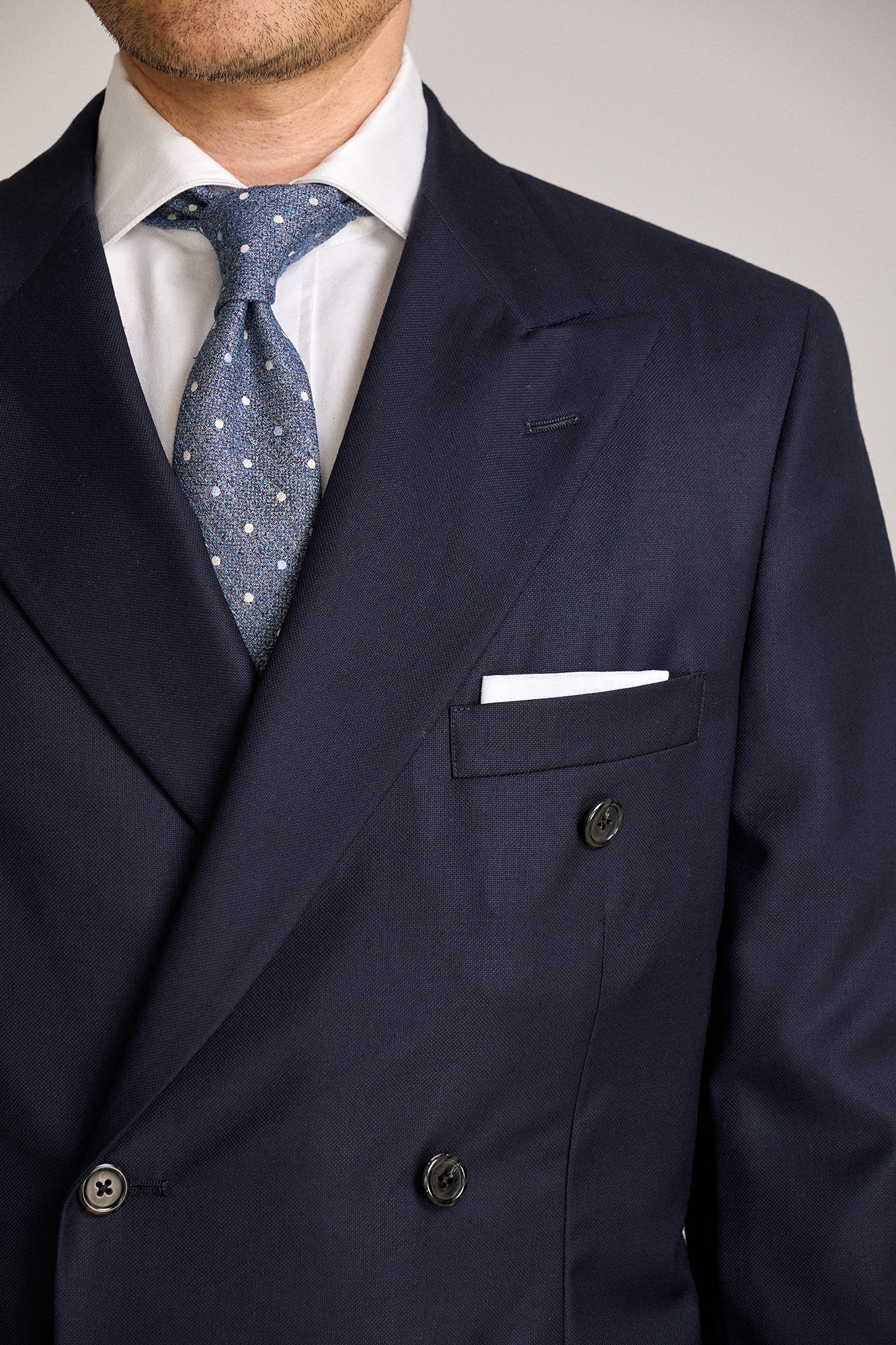Double Breasted Navy 100% Super 120s Wool Suit