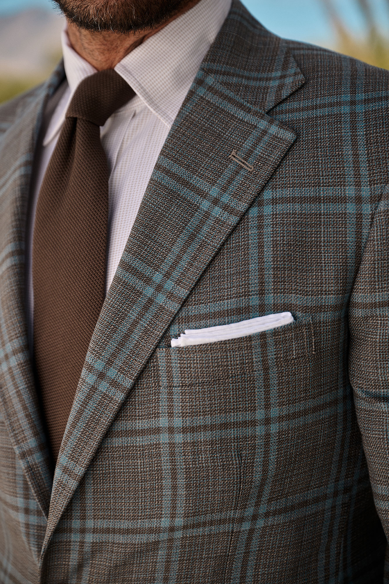 Tan & Blue Plaid Sportscoat