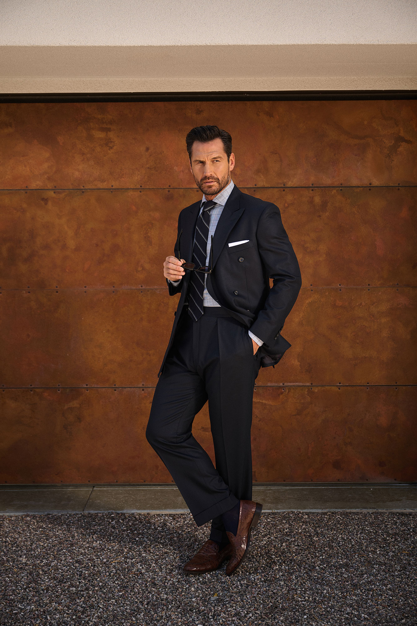 Navy Double Breasted Suit