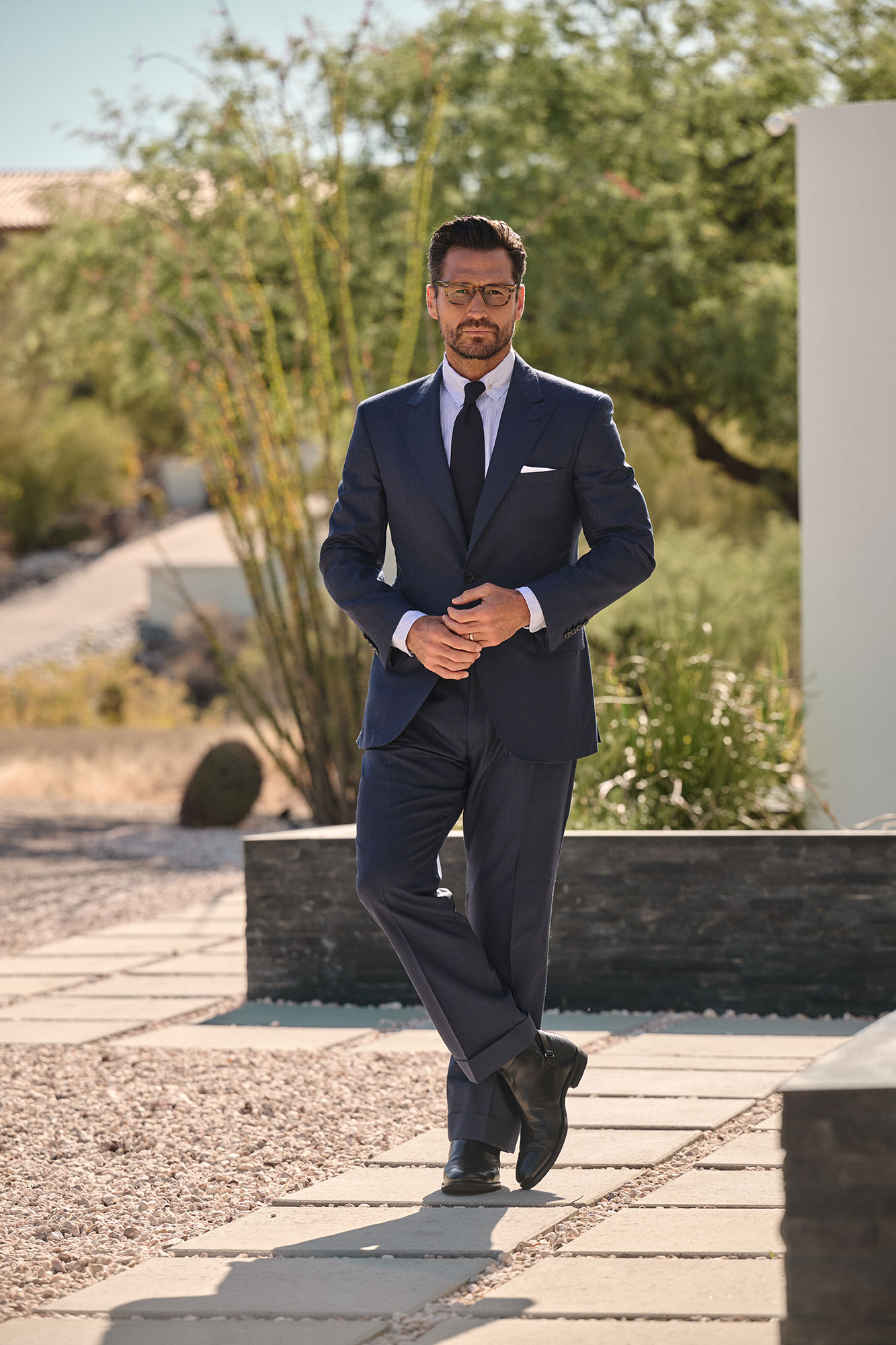 Dark Navy Stripe Suit