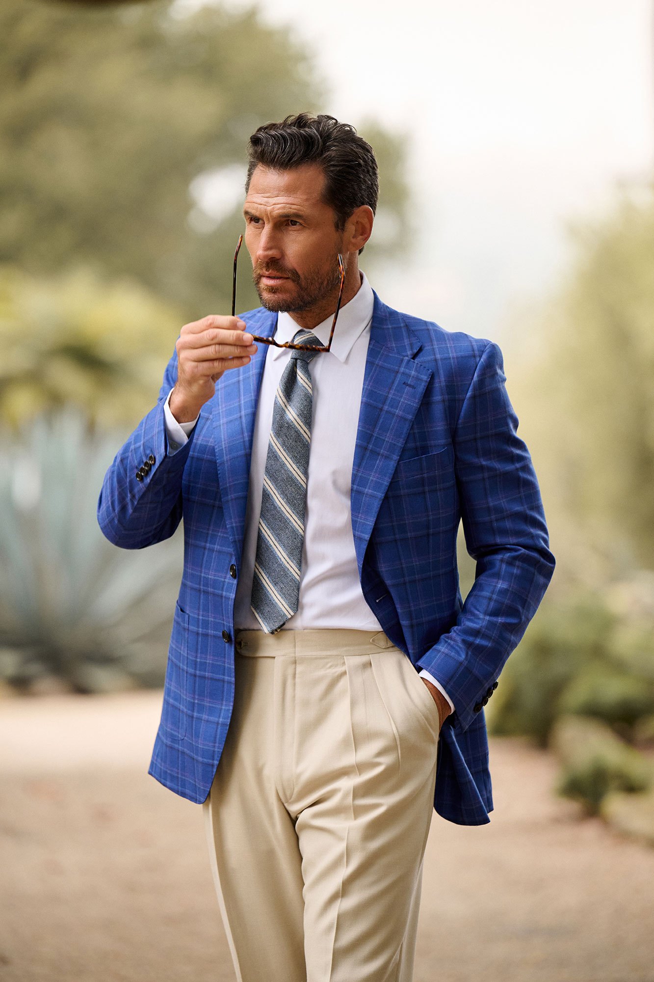 Royal Blue Plaid Jacket