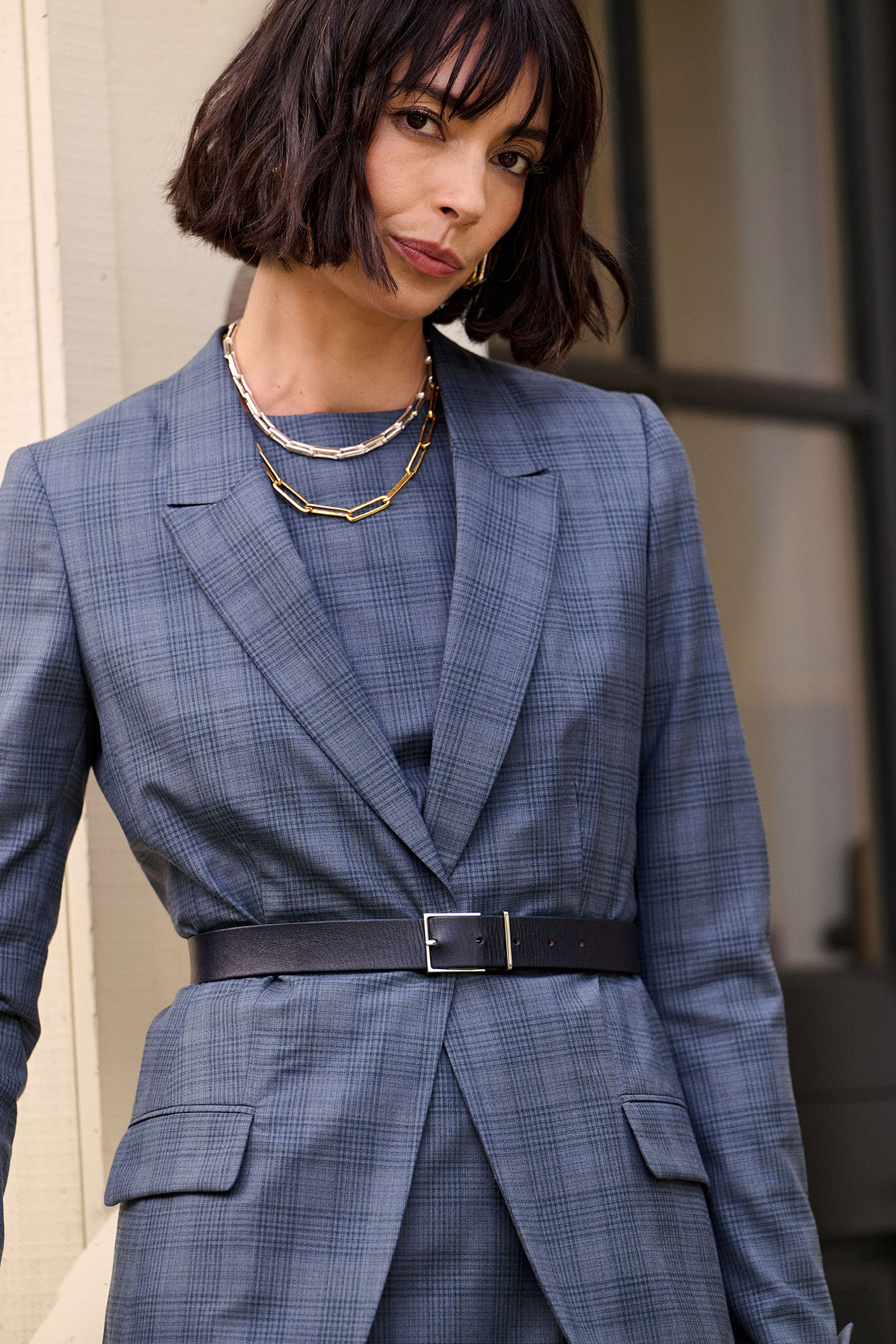 Navy & Green Plaid Juliet Jacket