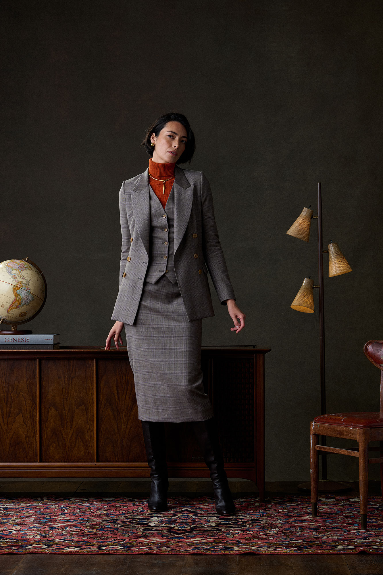 Tan Plaid 3-Piece Suit