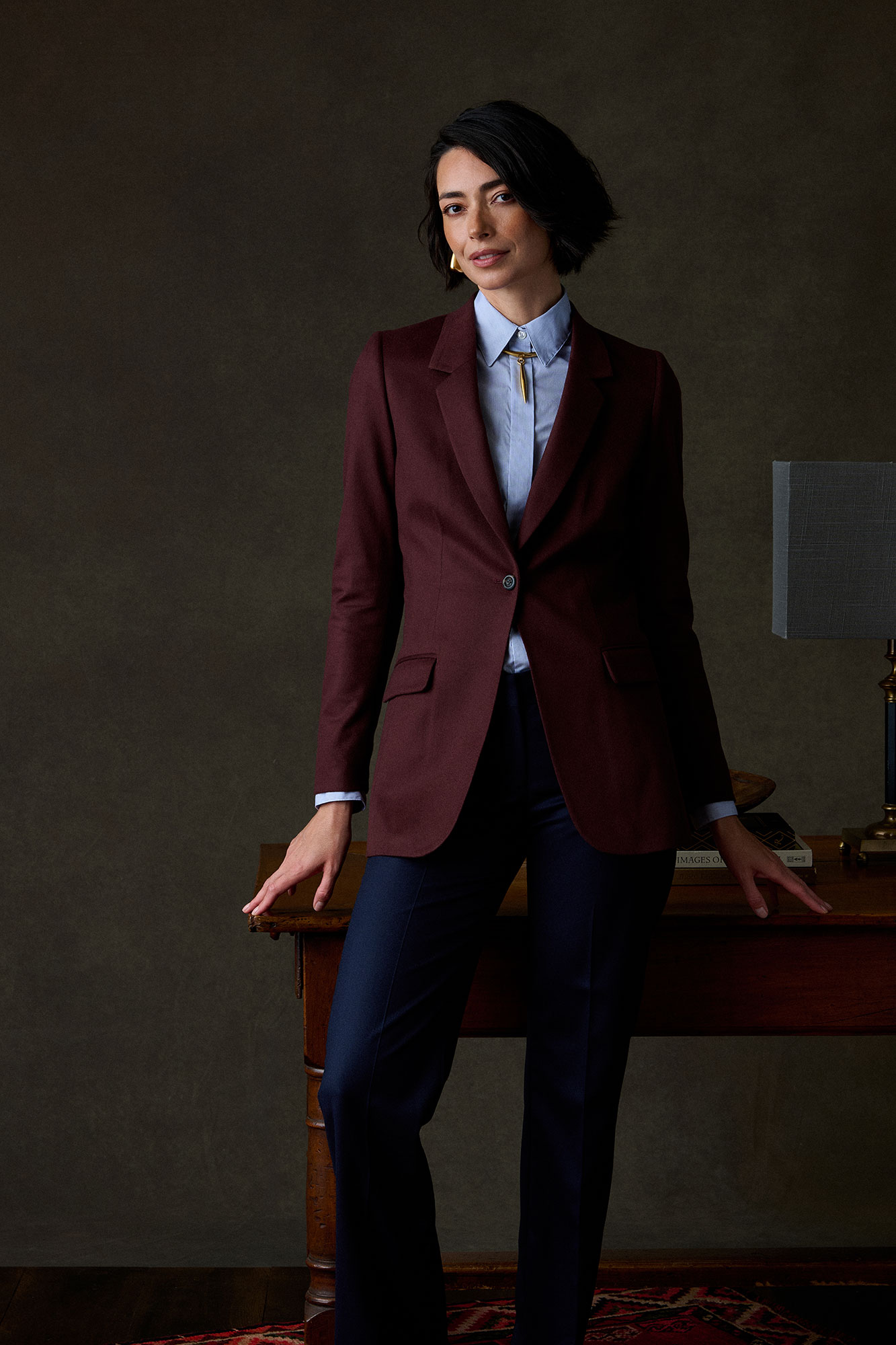 Maroon Wool/Cashmere Blazer