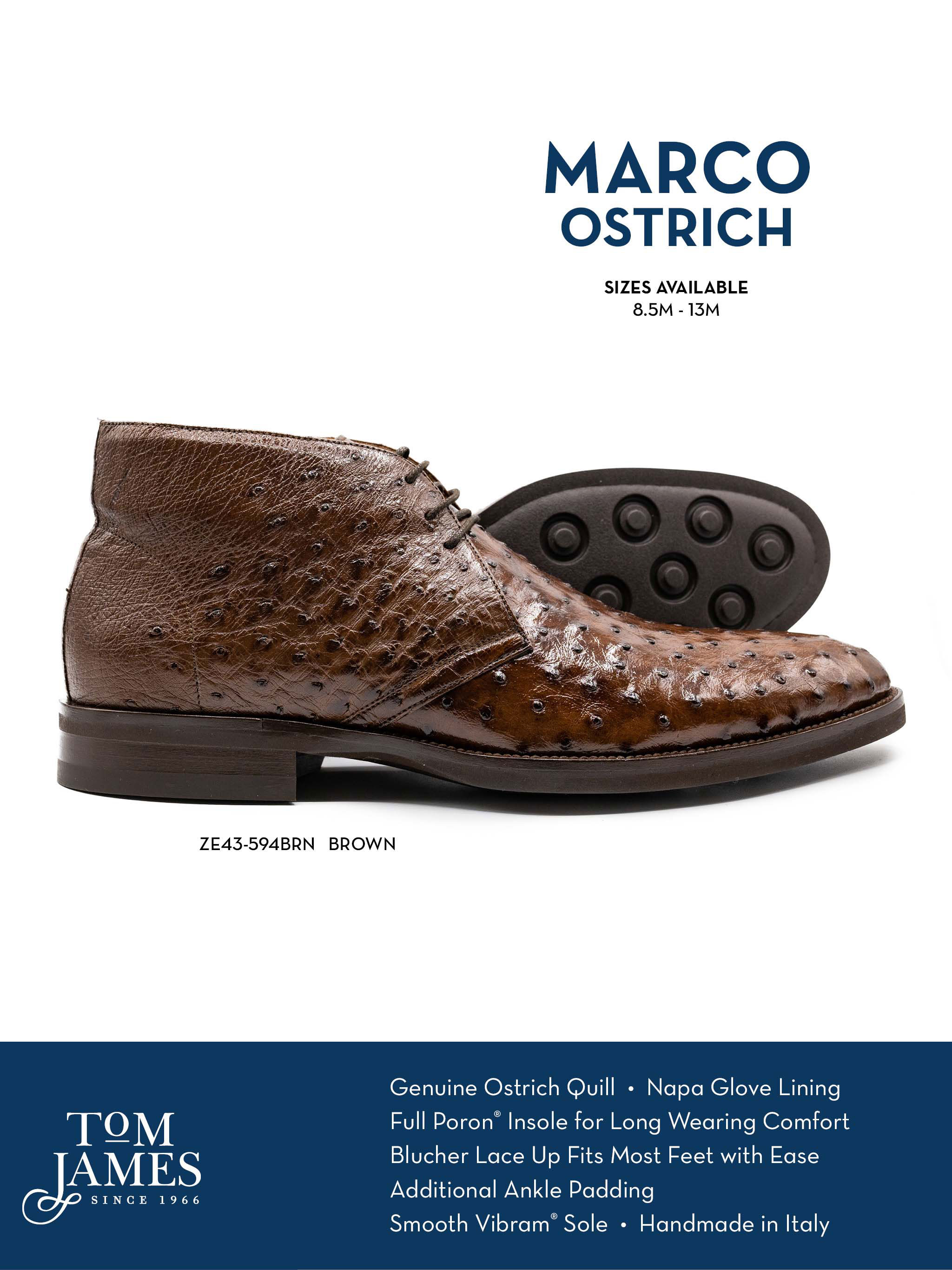 Marco Ostrich Chukka Boot