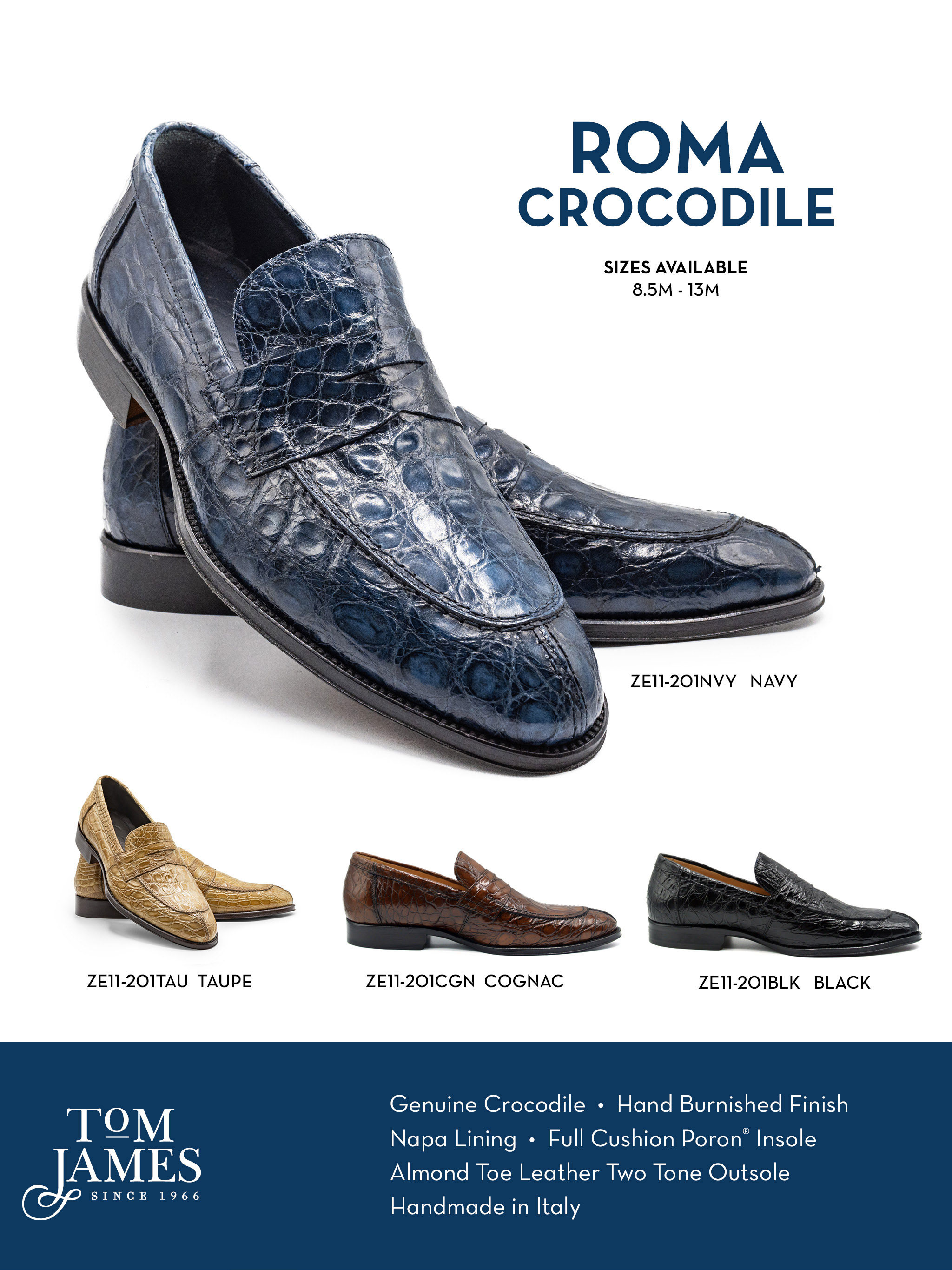 Roma Crocodile Penny Loafer