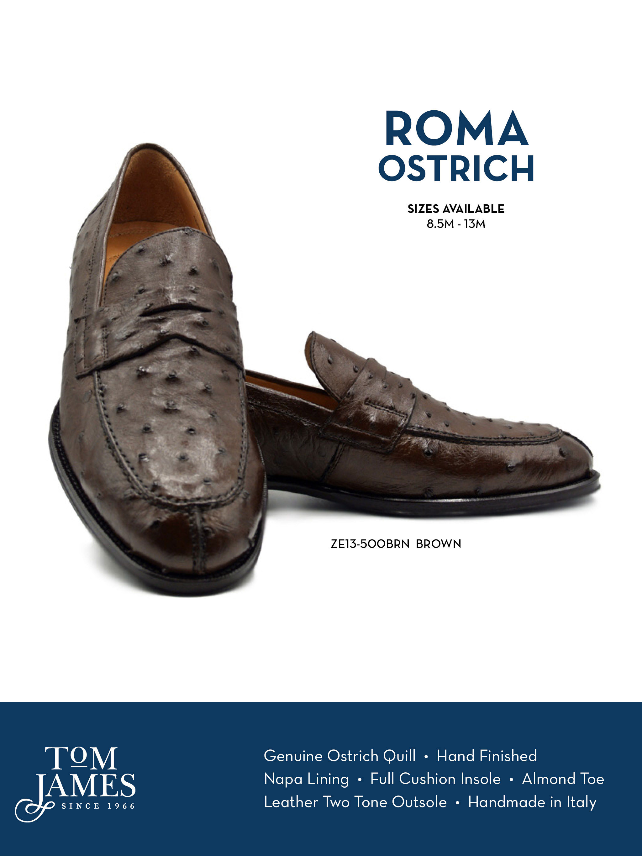 Roma Ostrich Quill Penny Loafer