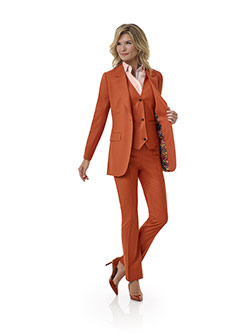 Custom Orange Plain Suit - Tom James Women Collection
