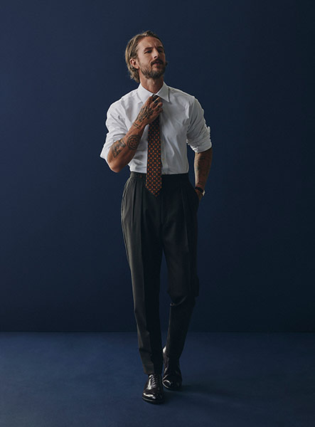 Brown Herringbone Pant