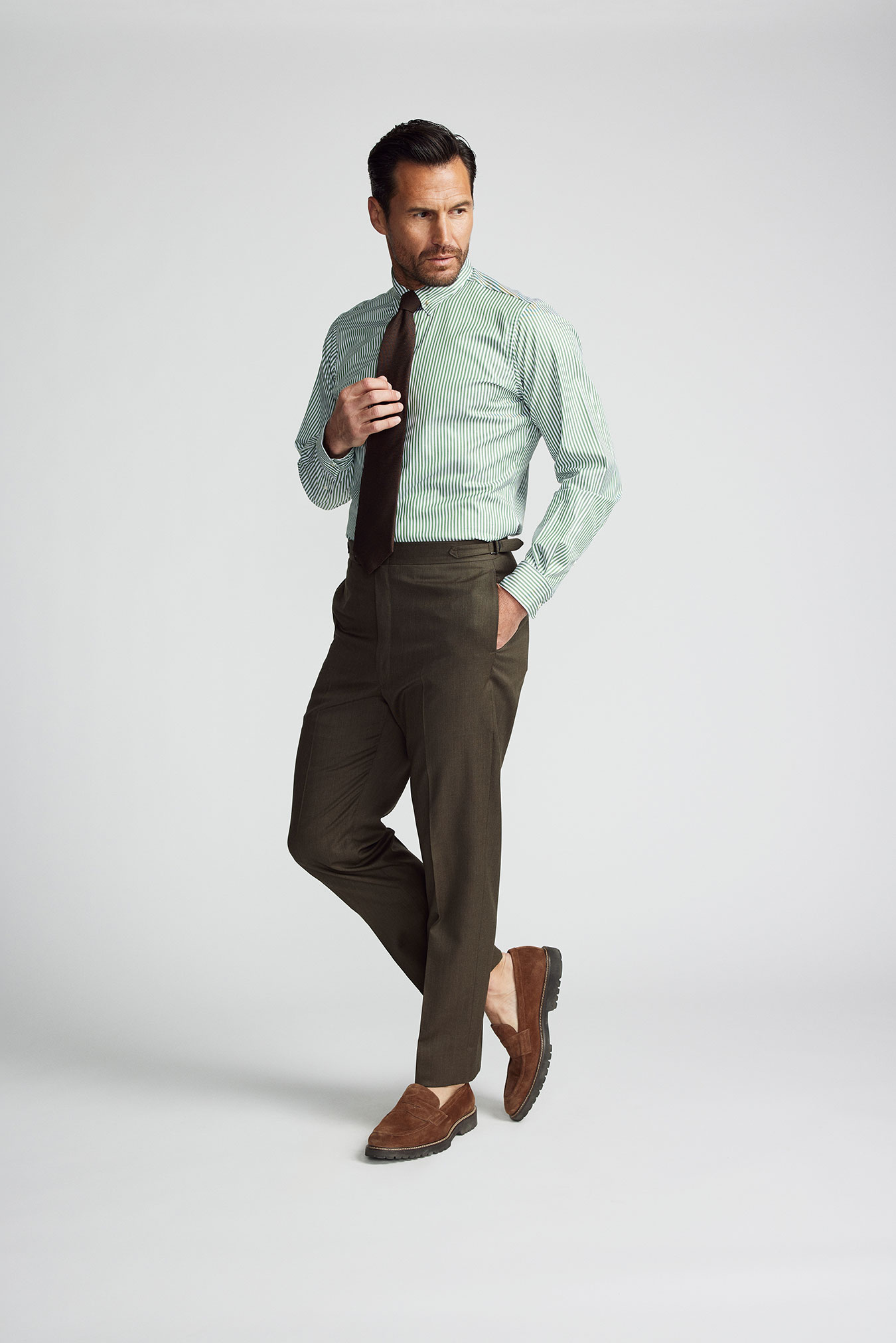 Heather Brown Gabardine Trouser