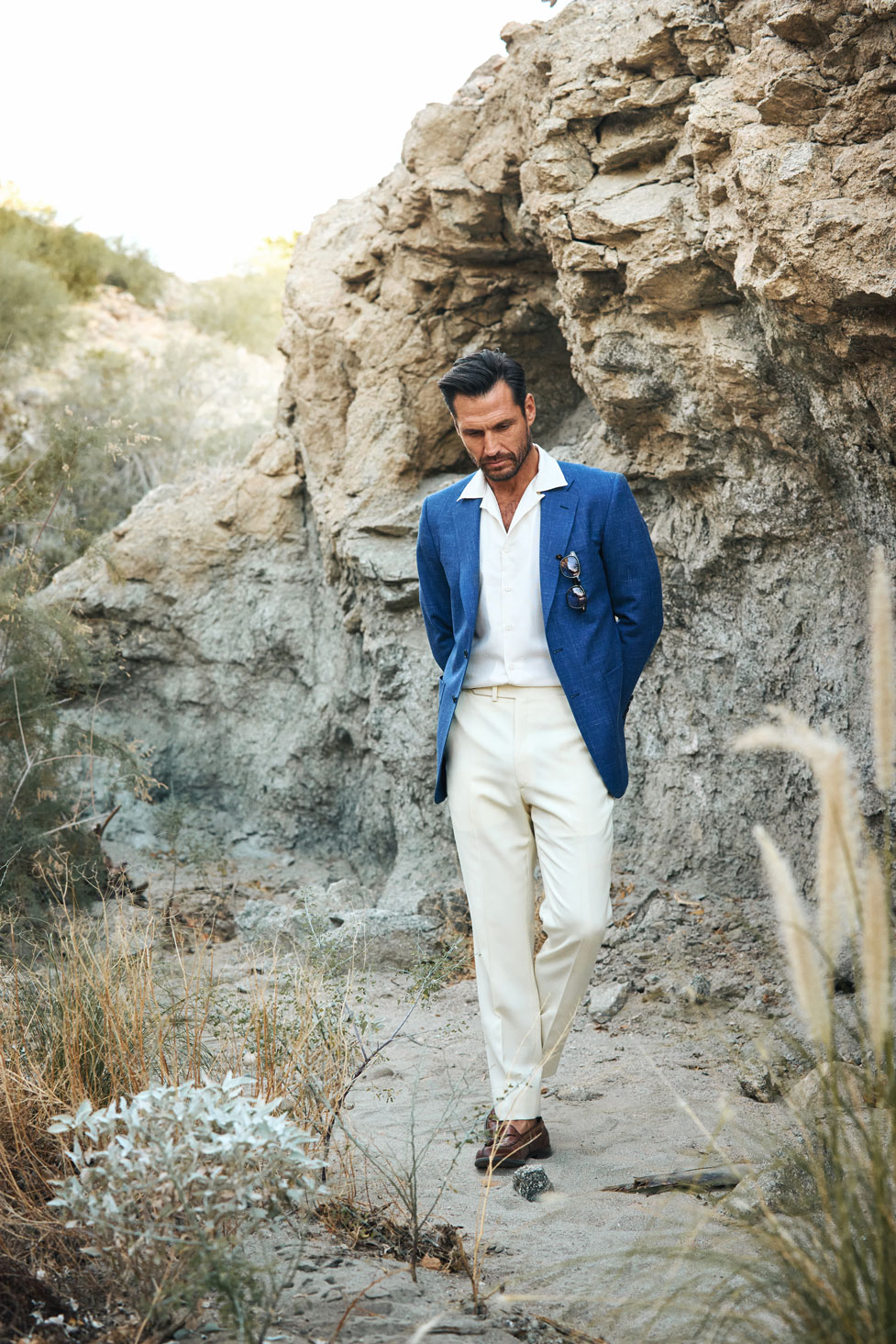 Navy Wool/Silk/Linen Sportcoat