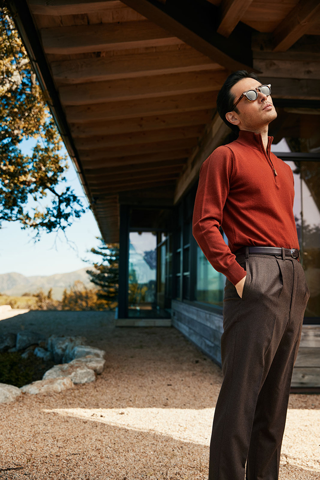 Orange Cashmere Quarter Zip