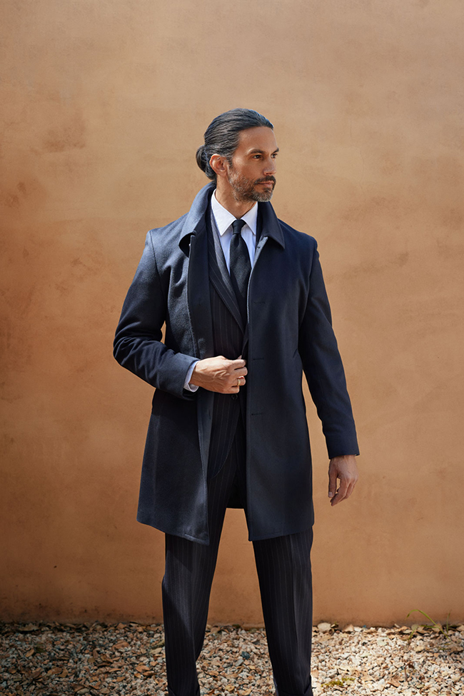 Navy Cashmere Topcoat