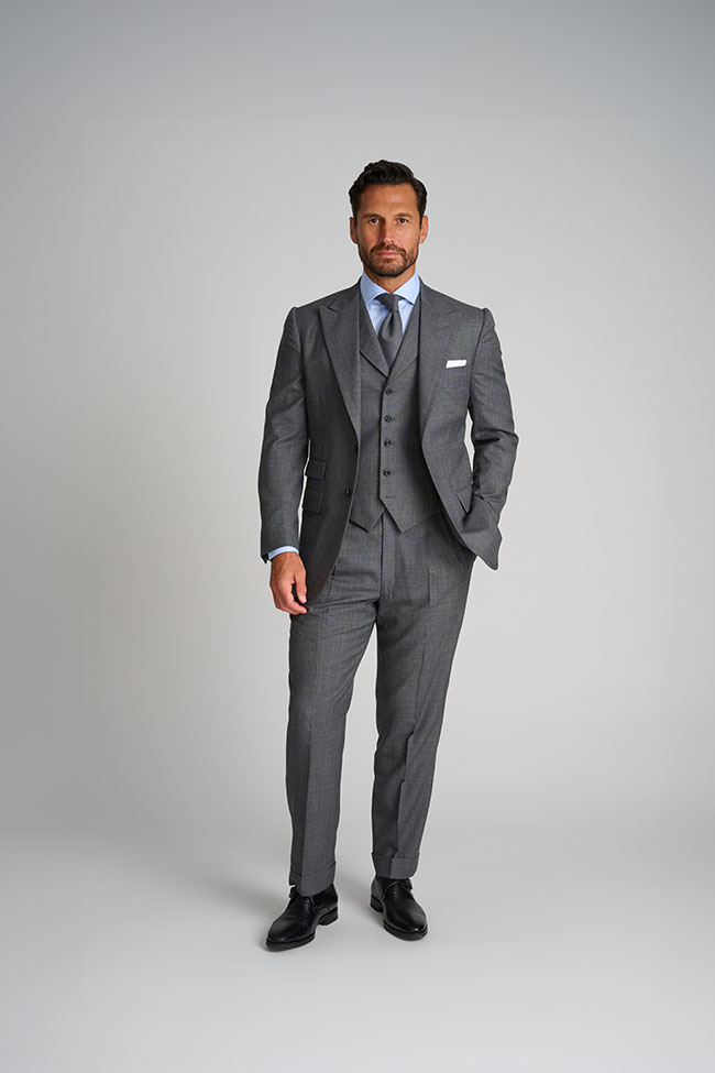 Mens Oxxford                                                                                                                                                                                                                                              , Gray Sharkskin Suit