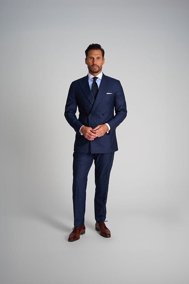 Mens Oxxford                                                                                                                                                                                                                                              , Navy Pinstripe Suit