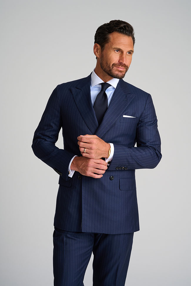 Mens Oxxford                                                                                                                                                                                                                                              , Navy Pinstripe Suit