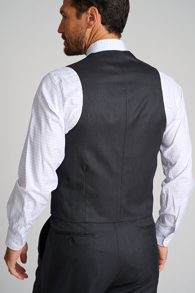 Mens Oxxford                                                                                                                                                                                                                                              , Charcoal Herringbone Vest