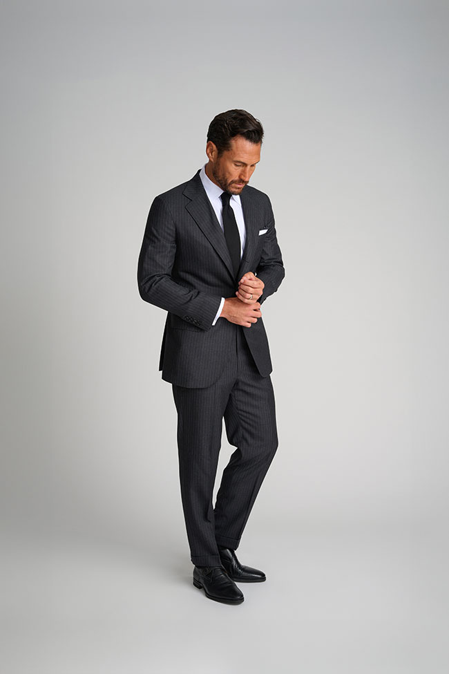 Mens Oxxford                                                                                                                                                                                                                                              , Dark Grey Pinstripe Suit