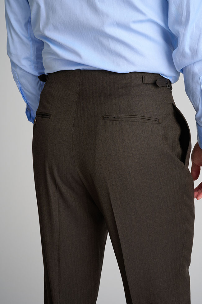 Mens Oxxford                                                                                                                                                                                                                                              , Brown Herringbone Pant