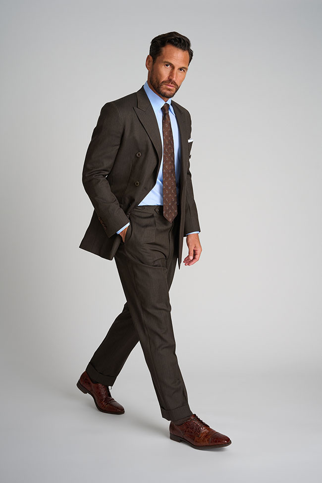 Mens Oxxford                                                                                                                                                                                                                                              , Brown Herringbone Suit
