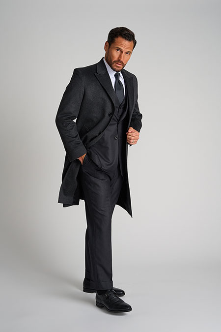 Mens Oxxford                                                                                                                                                                                                                                              , Charcoal Topcoat