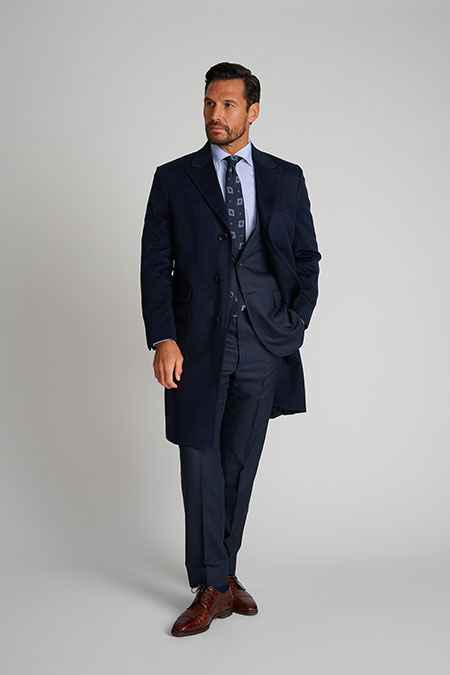 Mens Oxxford                                                                                                                                                                                                                                              , Solid Navy Topcoat