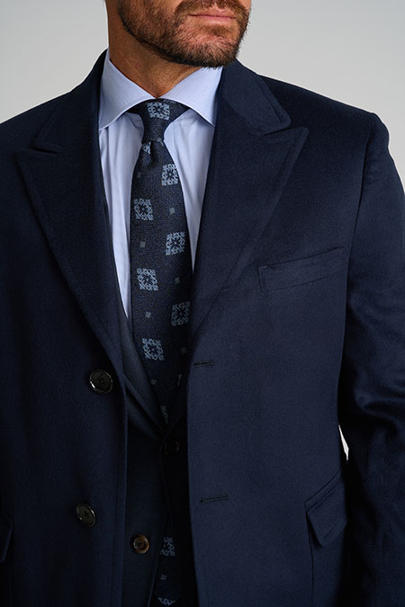 Mens Oxxford                                                                                                                                                                                                                                              , Solid Navy Topcoat