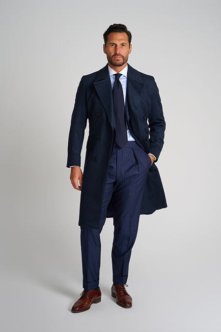 Mens Oxxford                                                                                                                                                                                                                                              , Navy Cashmere Oxxford Topcoat