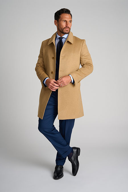 Mens Oxxford                                                                                                                                                                                                                                              , Tan Wool Bar Coat