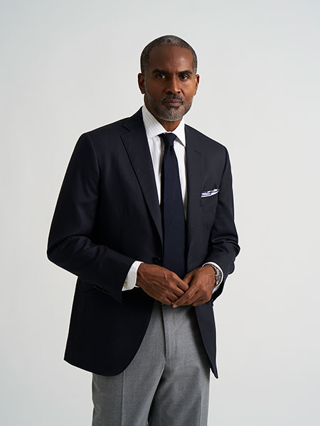 Navy Herringbone Sportcoat