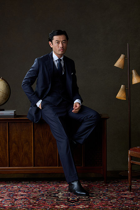 Navy & Brown Striped Vest