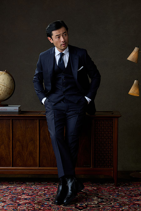 Navy & Brown Striped Vest